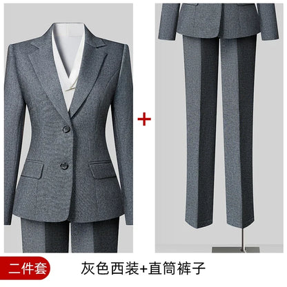 Summer 2026 Fashionable Professional Women's High-Quality Two-Piece Set Pants + blazer Elegant Attractive Business Wear