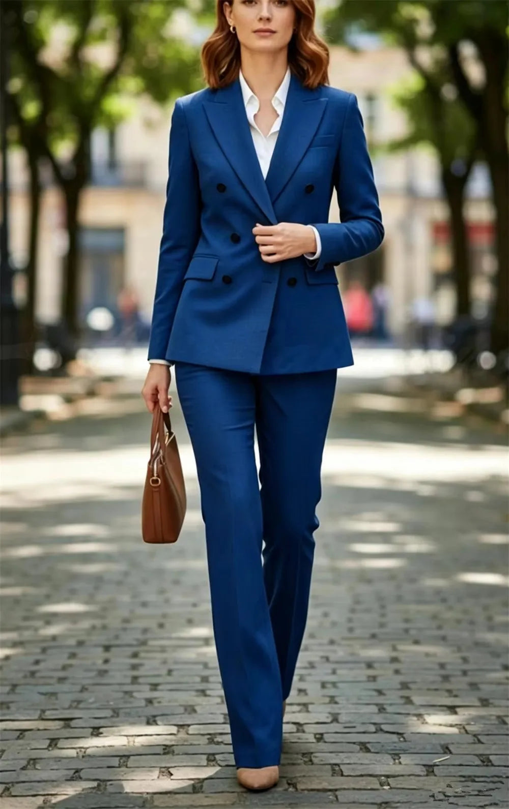 Red Women's Suits Elegant Pantsuit Double Breasted Jacket Wedding Outfit Female Clothing Office Lady Blazer Set (Jacket+Pants)