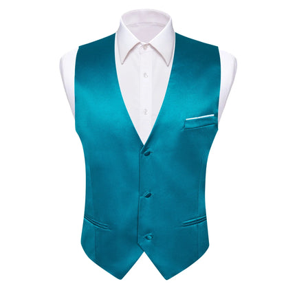 Men's Satin Vest Slim Fit Single-Breasted Waistcoat for Weddings and Formal Occasions