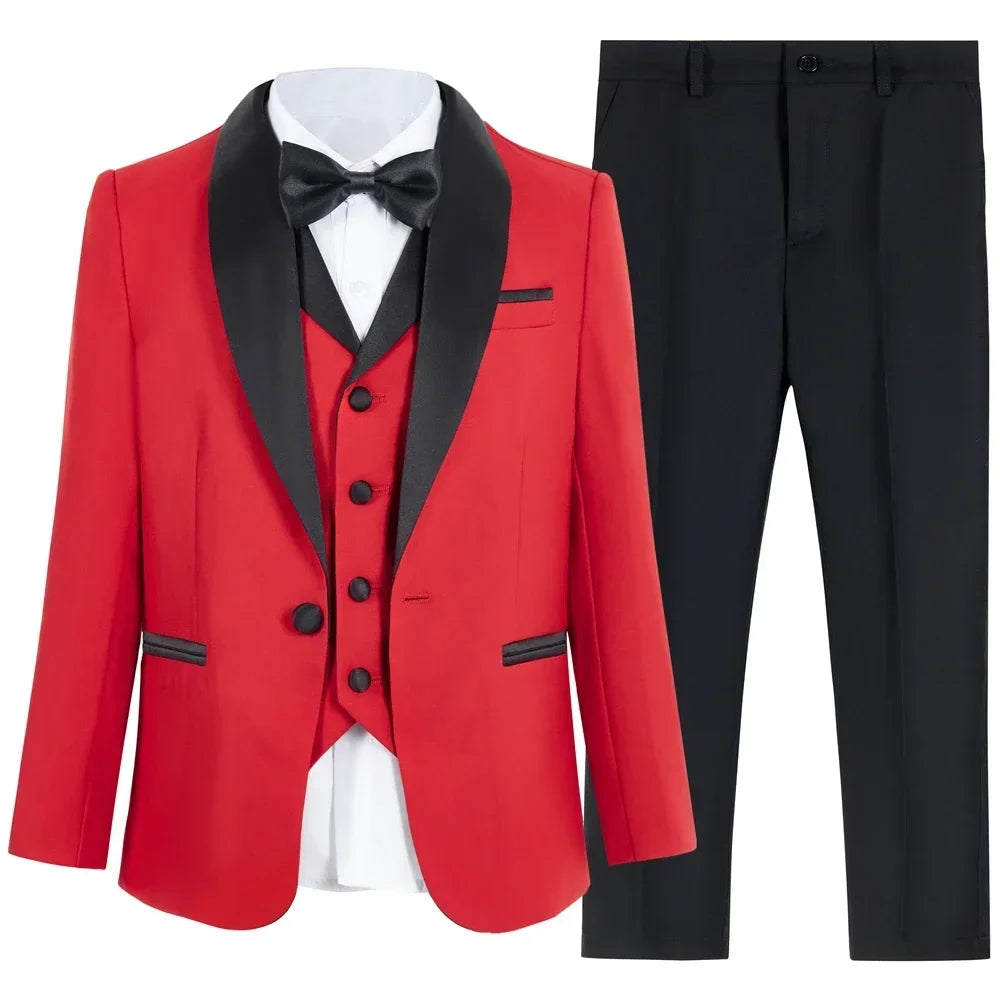 Boys Formal 5-Piece Suit Set Kids Wedding Outfit Ages 3–14