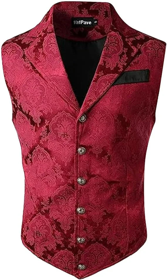 Men's Suit Vest – Floral Jacquard Waistcoat for Weddings & Formal Occasions