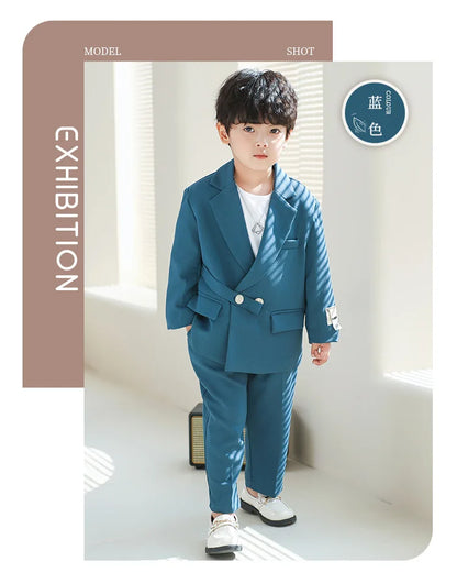 Boys Double Breasted Blazer Jack Vest Pants Children Suit Waistcoat Wedding Clothes Set Toddler Formal Dress Kids Tuxedos Outfit