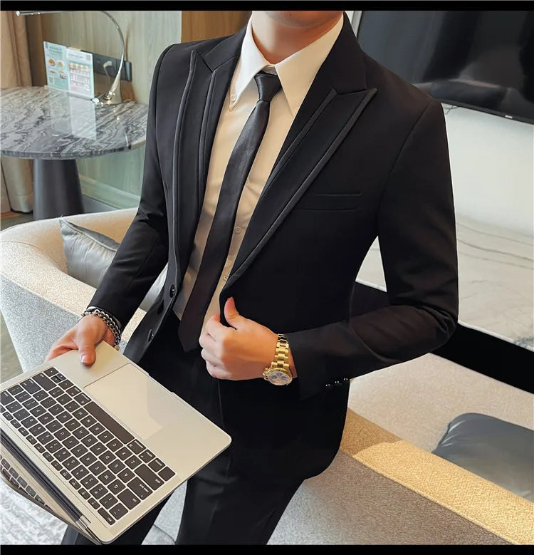 High-quality suit formal wear for men, fashionable and stylish business trend suit jacket, new business casual suit jacket