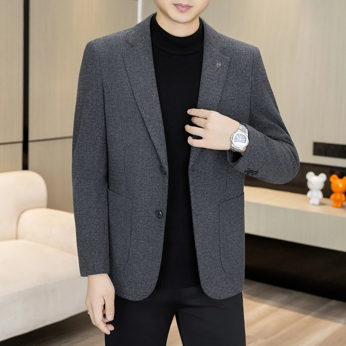 High-Quality Fashionable Autumn Winter New Design Casual Men's Suit Jacket Trendy Versatile Outerwear for Business And Casual We