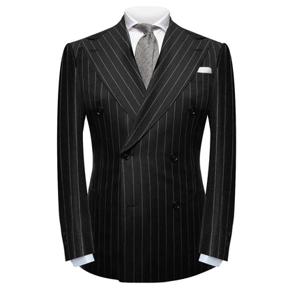High Quality Skinny Wedding Coat Double Breasted Stripe Slim Fit 1 Piece Blazer Formal Travel Men's Jacket Suit Fashion