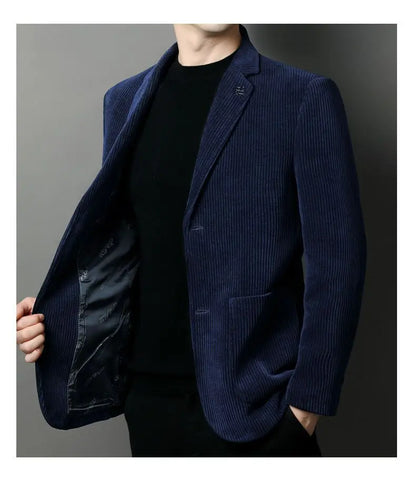Men's High-Quality Corduroy Coat Autumn Winter Thick Velvet Casual Suit Jacket Handsome Ruffian Business Top Trend