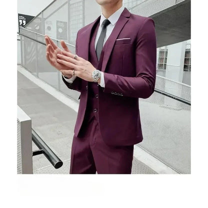 Costume blanc trois pièces pour homme, anti-plis, infroissable, anti-adhérence des poils, costume de travail formel d'affaires, vêtements de travail quatre saisons Dr