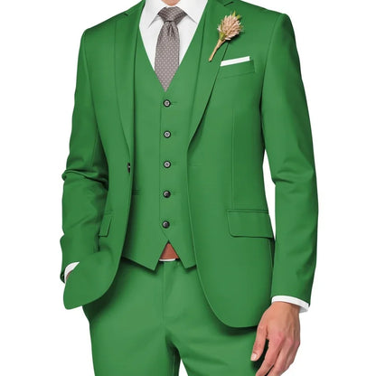Costume de Mariage Formel pour Hommes Élégant Haut de Gamme Slim Fit 3 Pièces Blazer Gilet Pantalon Business Décontracté pour Soirée Dansante