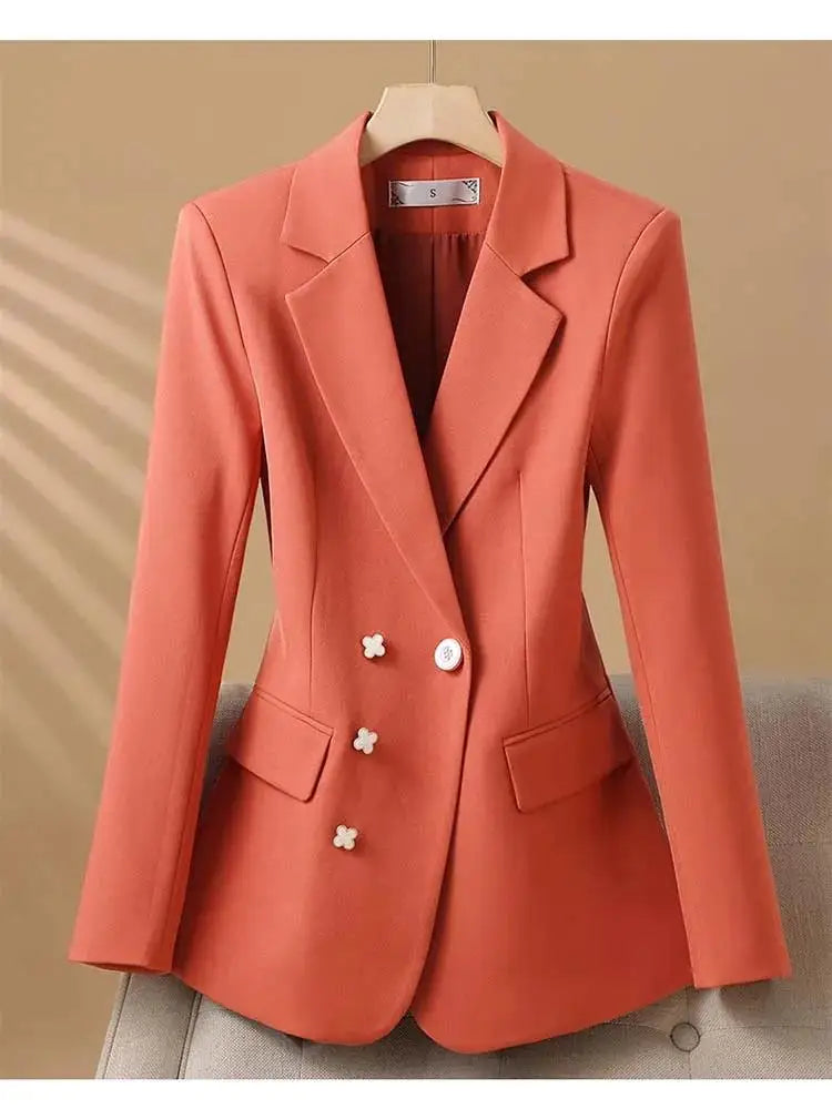 2024 Fashion Women's Blazers Autumn New Coats Jackets Long Sleeve Single Button Casual Outerwears Female Clothing Coat
