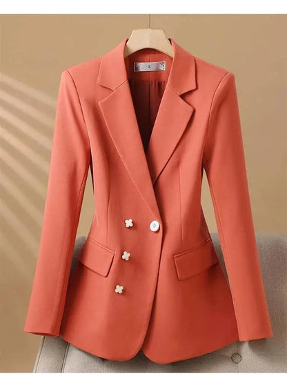 2024 Fashion Women's Blazers Autumn New Coats Jackets Long Sleeve Single Button Casual Outerwears Female Clothing Coat