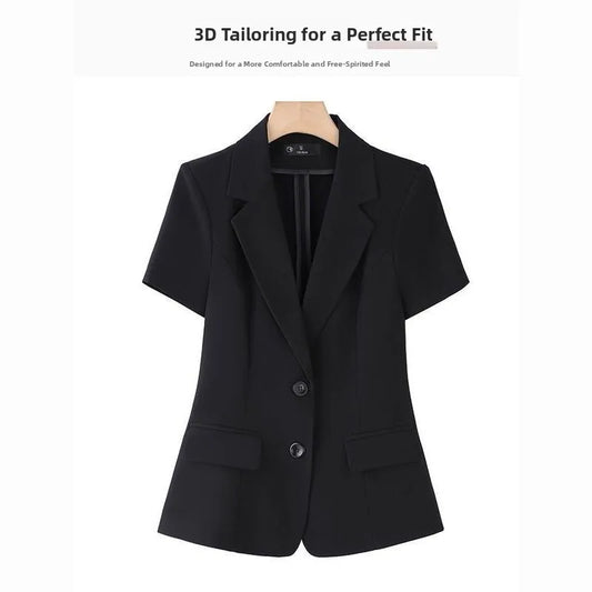 Bla ort Sve Suit Jaet Women's Summer 2025 New Small Size Ele Workwear High-End Western Sle Outerwear Thin