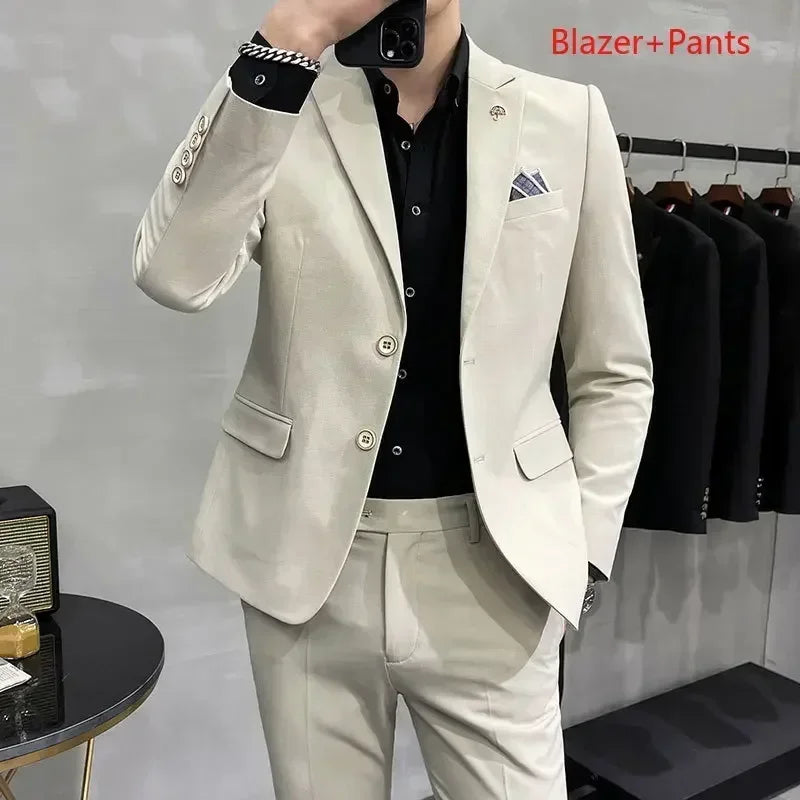 Men's Slim Fit Wedding Suit – Blazer & Pants Set