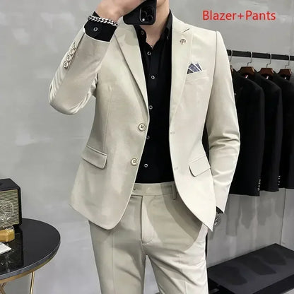 Men's Slim Fit Wedding Suit – Blazer & Pants Set