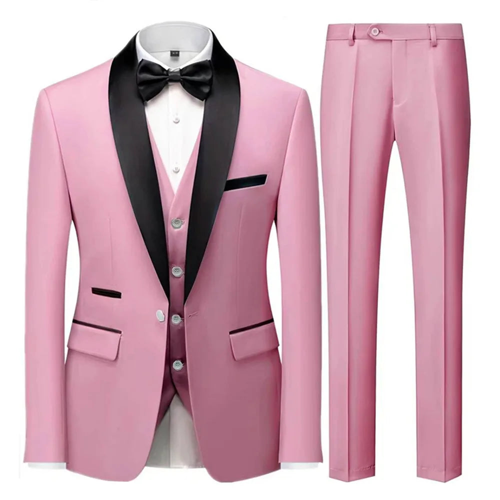 Ensemble costume homme 3 pièces : veste, gilet et pantalon / Affaires, marié, mariage, robe formelle, blazer, pantalon, gilet
