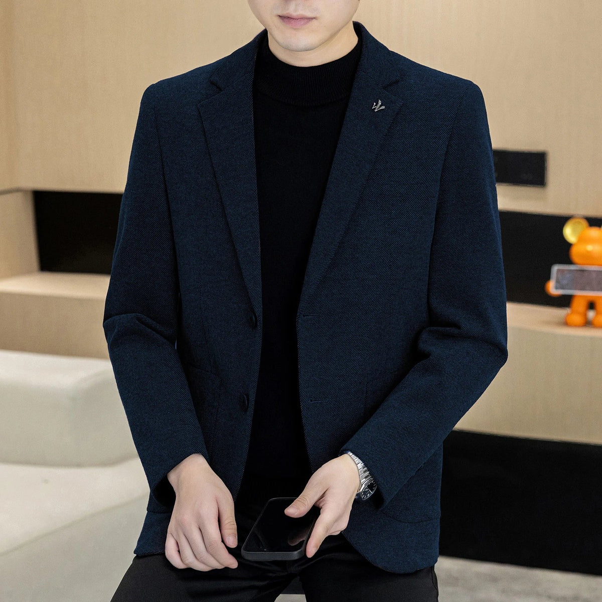 Men's Smart Casual Blazer – Single Breasted Suit Jacket for Business & Daily Wear