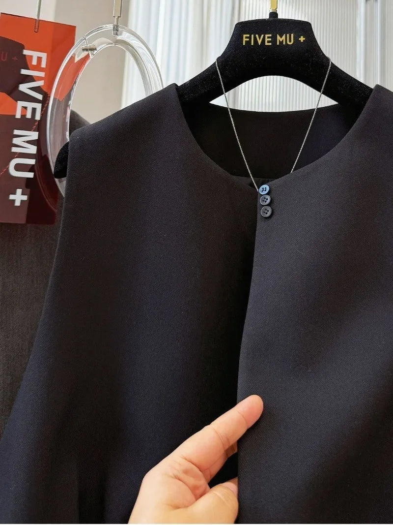 Women Blazer Vest New Spring Summer O-Neck Lined Coat Cardigan Sleeveless Jacket Casual Solid Short Suits Waistcoat Tank Tops