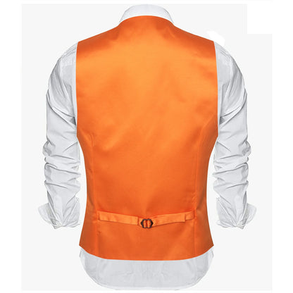 Men's Satin Vest Slim Fit Single-Breasted Waistcoat for Weddings and Formal Occasions
