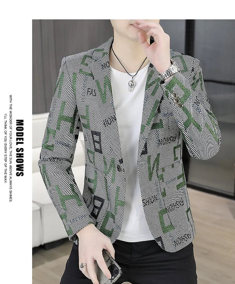 Blazer Men's Fashion Outdoor Travel Gentleman Wedding Slimming Business Versatile Trendy Casual Korean-style Formal Wear Blazer