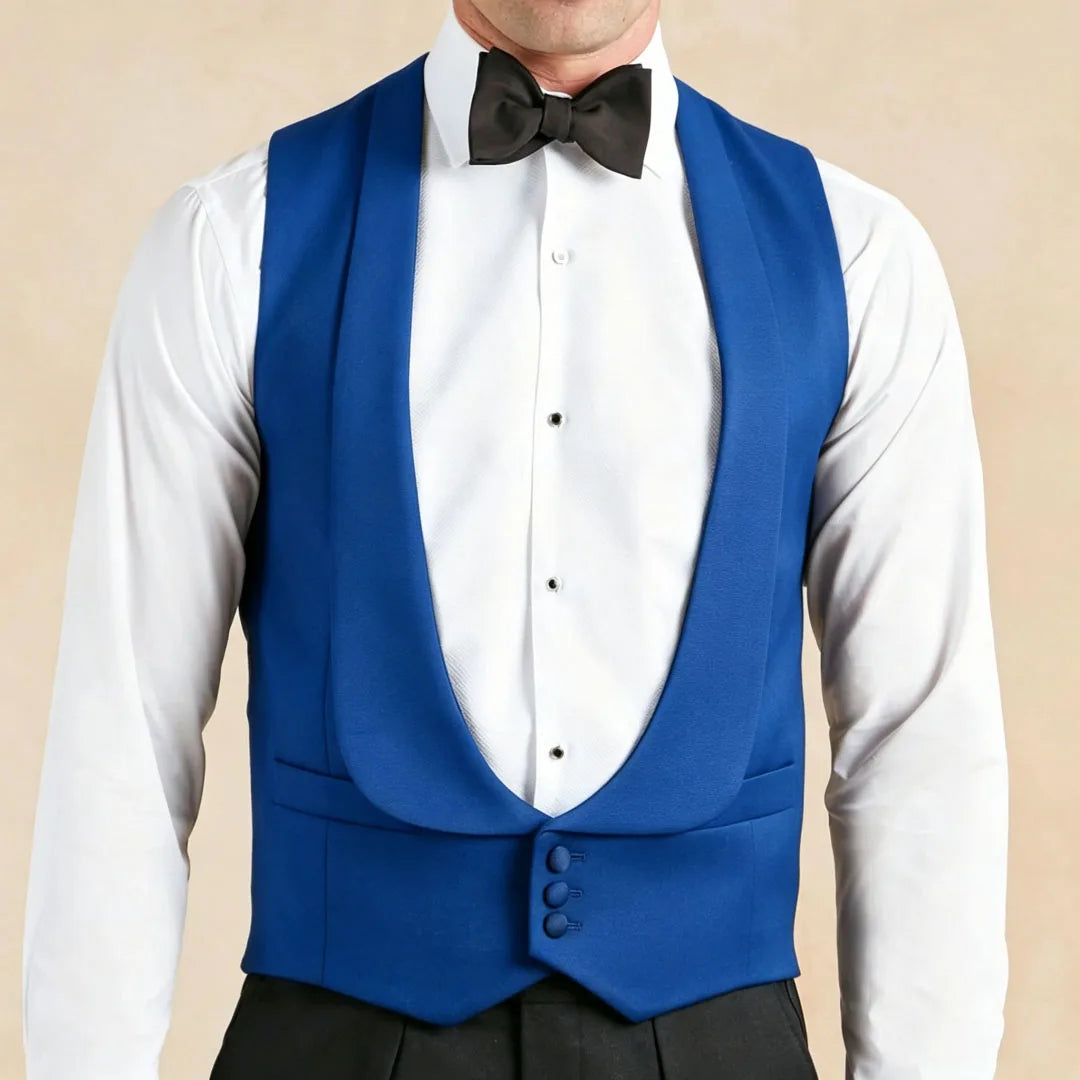 Men's Formal Vest Single Breasted Lapel Waistcoat for Weddings & Business