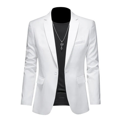 15 Color Fashion Mens Suit Jacket High Quality Slim Fit Solid Color Casual Business Mens Blazers Formal Office Wedding Suit Tops