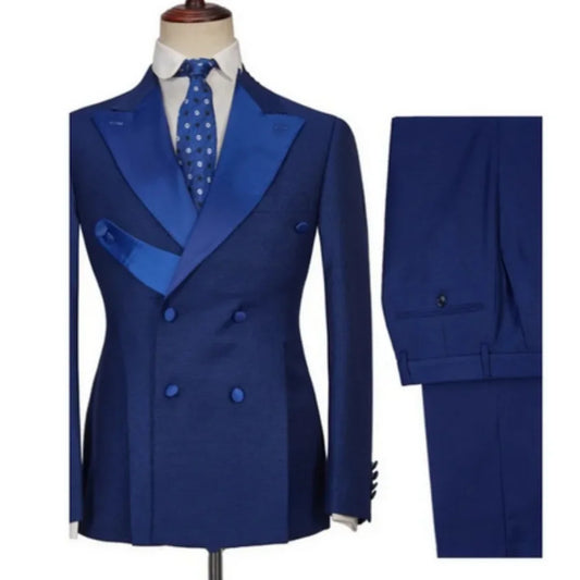 Pink Tailor-Made Double Breasted Men's Tuxedo 2PCS Set Blazer & Pants Groom Wedding Terno Masculino Prom Costume Homme Italien