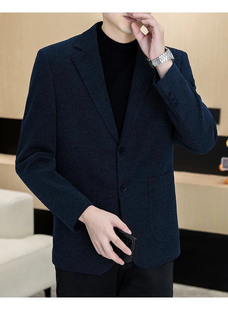 Men's Smart Casual Blazer – Single Breasted Suit Jacket for Business & Daily Wear