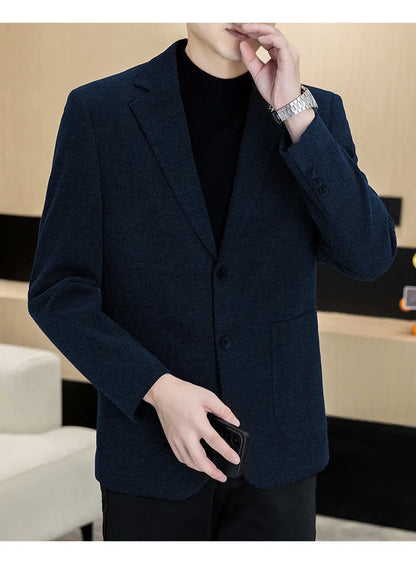 Men's Smart Casual Blazer – Single Breasted Suit Jacket for Business & Daily Wear