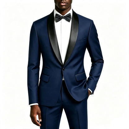 Men's 2 Pieces Suit Set, Slim Fit Tuxedo Suit for Wedding Groom, Business, Dinner Party, Prom, Banquet Occasions