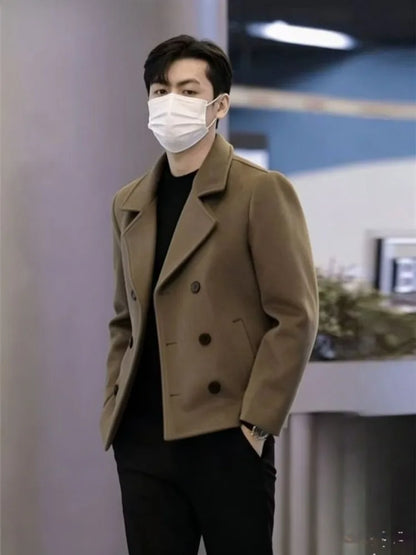 Notched Lapel Wool Blend Jacket 2026 Winter New Thickened Warm Hot-Selling Edgy Casual Light Luxury Blazer Student Wear