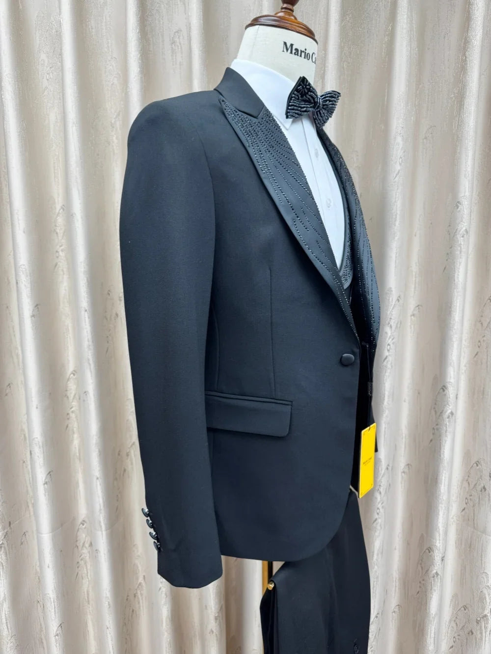 Classy Formal Man Suit Set 3 Pieces Wedding Groom Sets Handsome Peak Lapel Men's Slim Fit Tuxedo Business Party Wear S-3XL