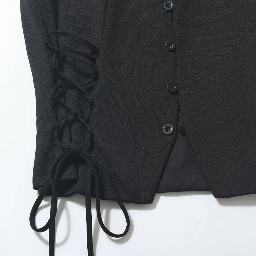 Women Vest Steampunk V-Neck Sleeveless Cropped Vest Vintage Casual Top Fitted Jacket Waistcoat