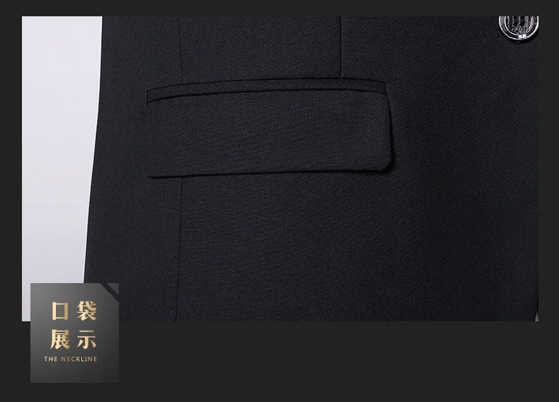 Men's Slim Fit Suit – Smart Casual Single Breasted Office & Wedding Suit