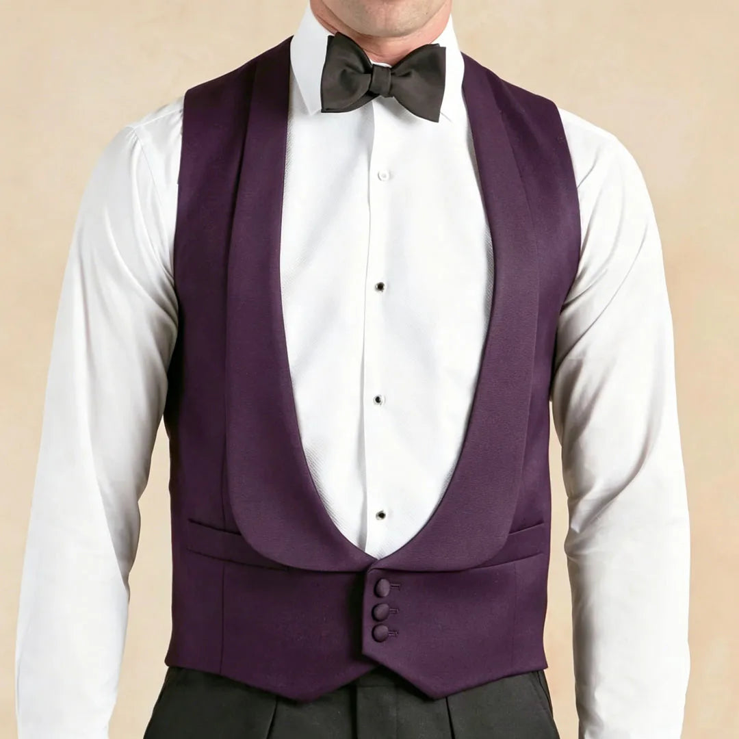 Men's Formal Vest Single Breasted Lapel Waistcoat for Weddings & Business