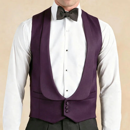 Men's Formal Vest Single Breasted Lapel Waistcoat for Weddings & Business