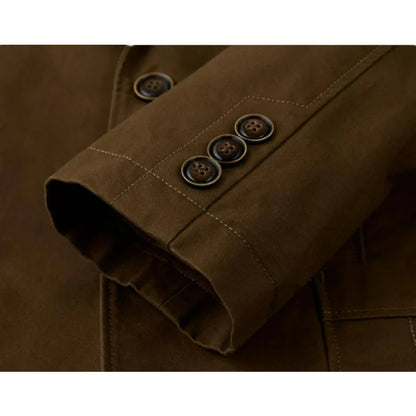 KIDWHXR Blazer Men Loose Turn Down Collar Single-breasted Male Outerwear Retro Business Casual Long Sleeve Pocket Man Suit Coat