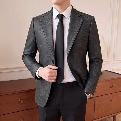 Men's Smart Casual Blazer Single Breasted Slim Fit Full Sleeve Business Formal Jacket