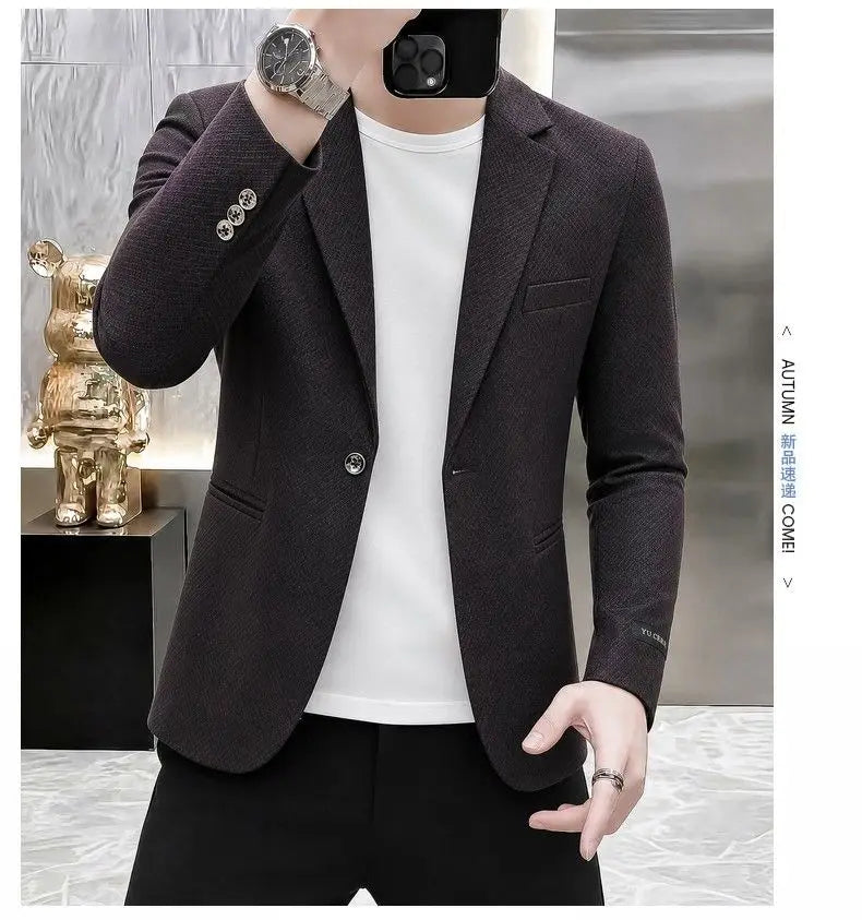 Men's Slim Fit Fashionable Hair Stylist Little Blazer Autumn 2026 New Arrival Trendy Small Jacket for Younger Men