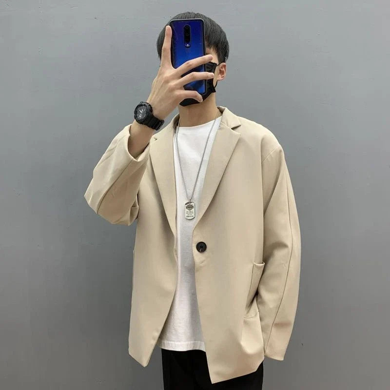 Casual Suit Jacket Early Spring Light Mature Style Men's Korean Trendy Single Blazer Suit Set