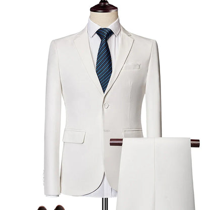 Men's 2024 Business Casual Wedding Suit Black Two-Piece Set with Waistcoat And Trousers Fashionable And Handsome Trend