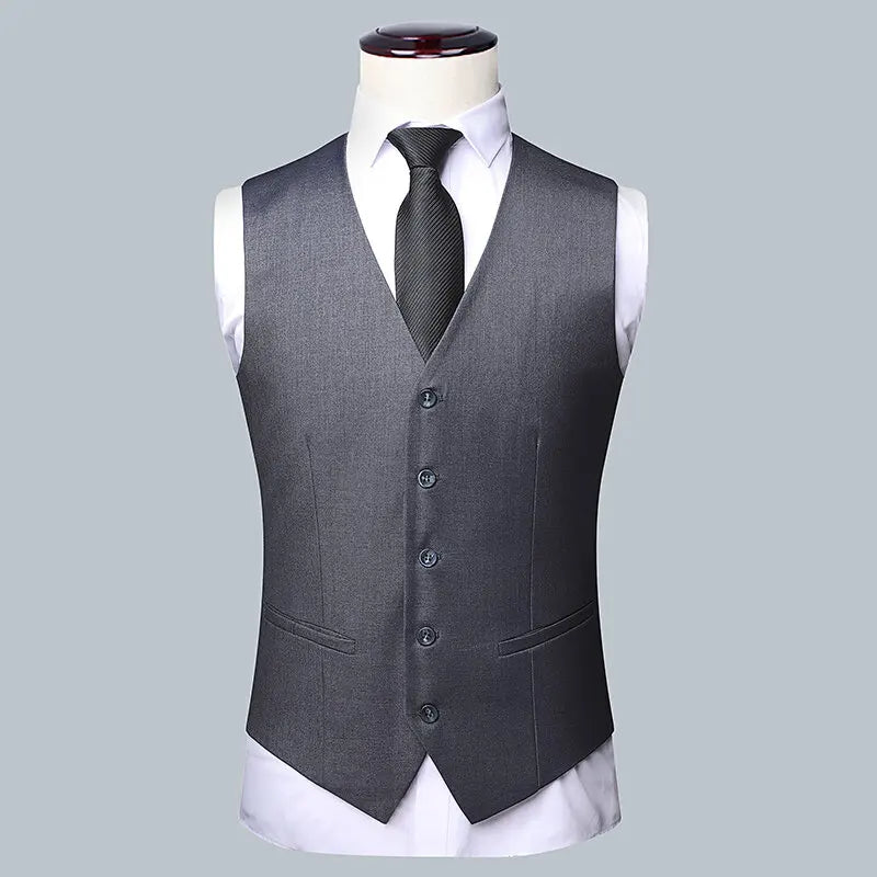 Men's 3-Piece Wedding Suit – Single Breasted, Smart Casual, Blue/Black/Gray – All Seasons