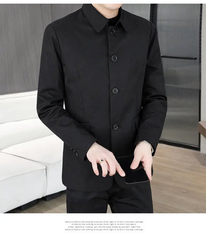 Blazer Men's Business Gentleman Wedding Fashion Best Man Solid Color Slim Fit Casual Mink Velvet with Cotton Thickened Blazer