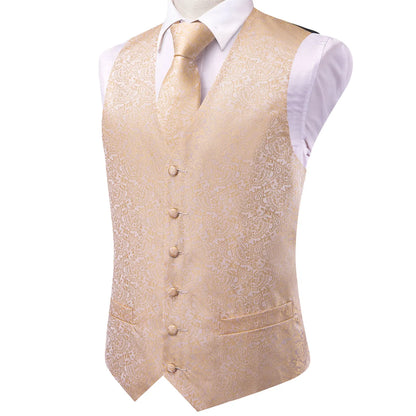 Men's Paisley Vest Set – Mint Green Formal Waistcoat with Tie, Pocket Square & Cufflinks for Weddings
