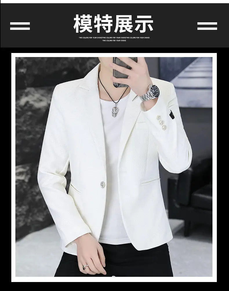 Men's Slim Fit Fashionable Hair Stylist Little Blazer Autumn 2026 New Arrival Trendy Small Jacket for Younger Men
