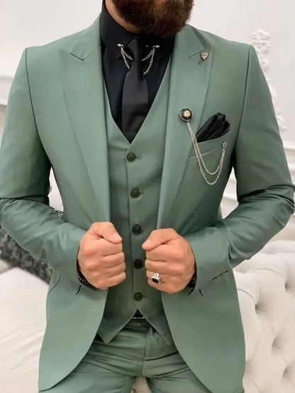 Costume 3 pièces homme col revers blanc, mode à boutonnage simple, blazer gilet pantalon ensemble décontracté chic pour mariage, tenue vestimentaire homme formelle