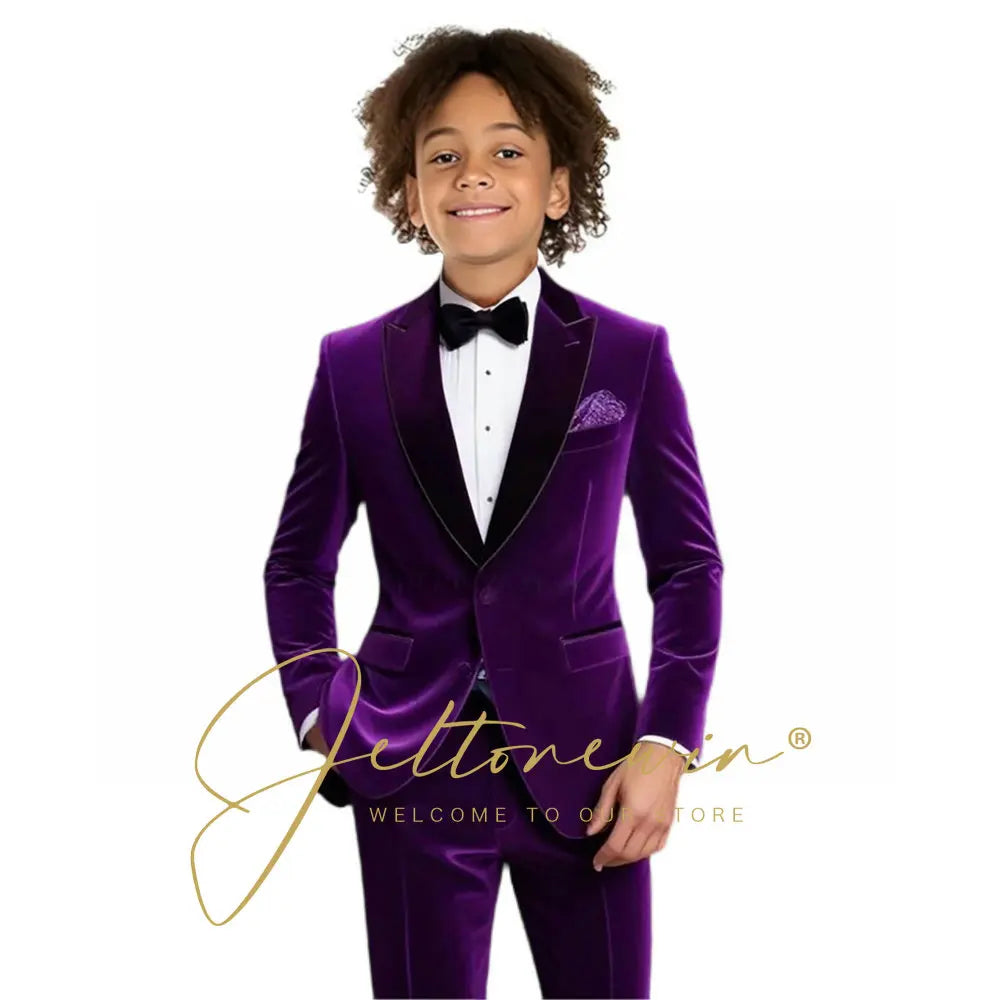 Kids Birthday Dress Baby Boys Burgundy Velvet Blazer Jacket Pants Photograph Suit Children Wedding Performance Party Wear