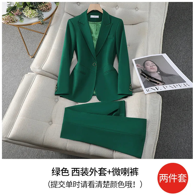 2025New Spring and Autumn High-End Manager Professional Formal Suit, High-End Women's Suit Set, Elegant Workwear, Slim Fit