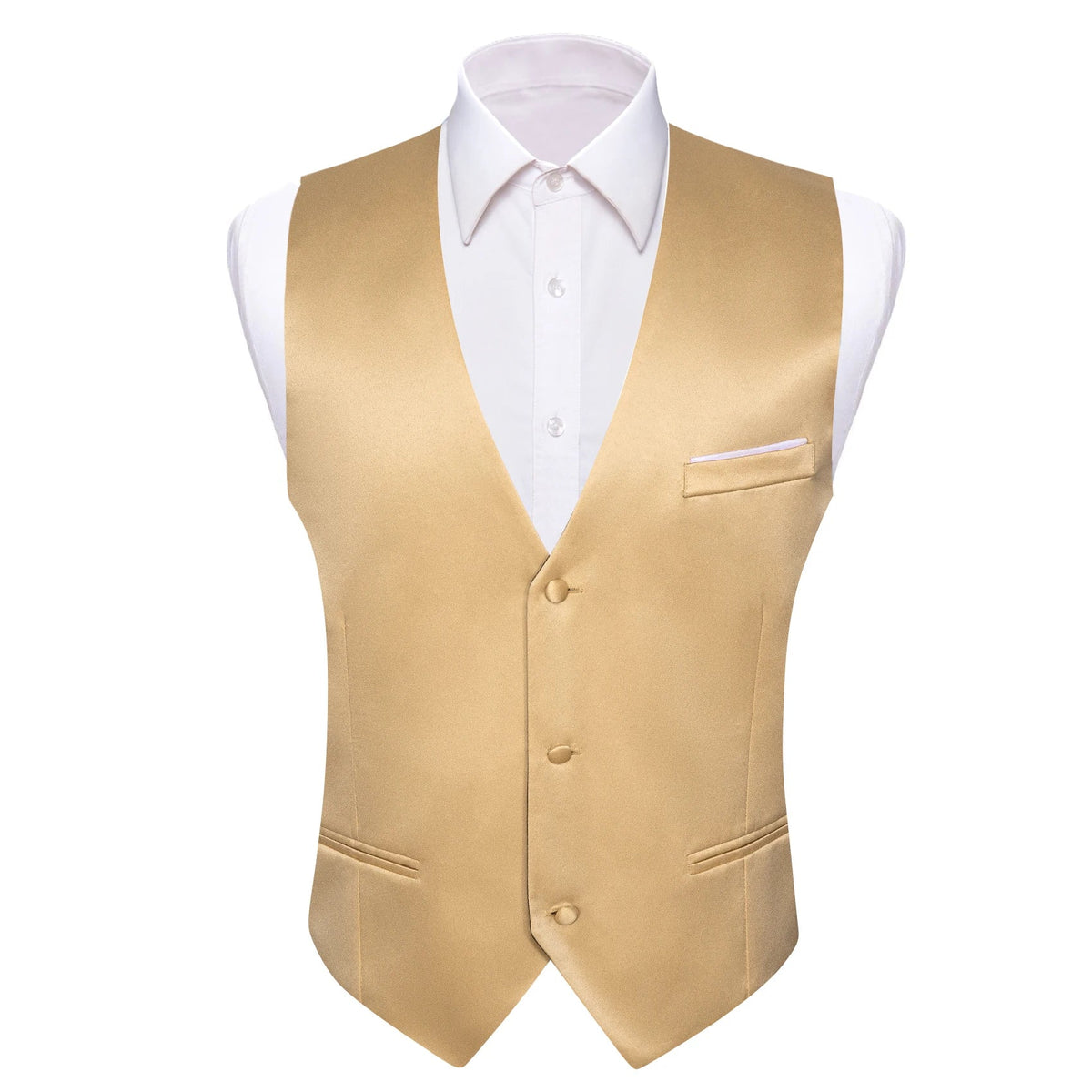 Men's Satin Vest Slim Fit Single-Breasted Waistcoat for Weddings and Formal Occasions