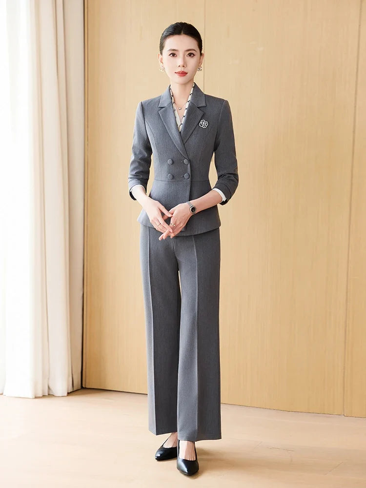 Fashion professional women's high-quality two-piece pants+blazers, exquisite elegant, new products for autumn winter 2025