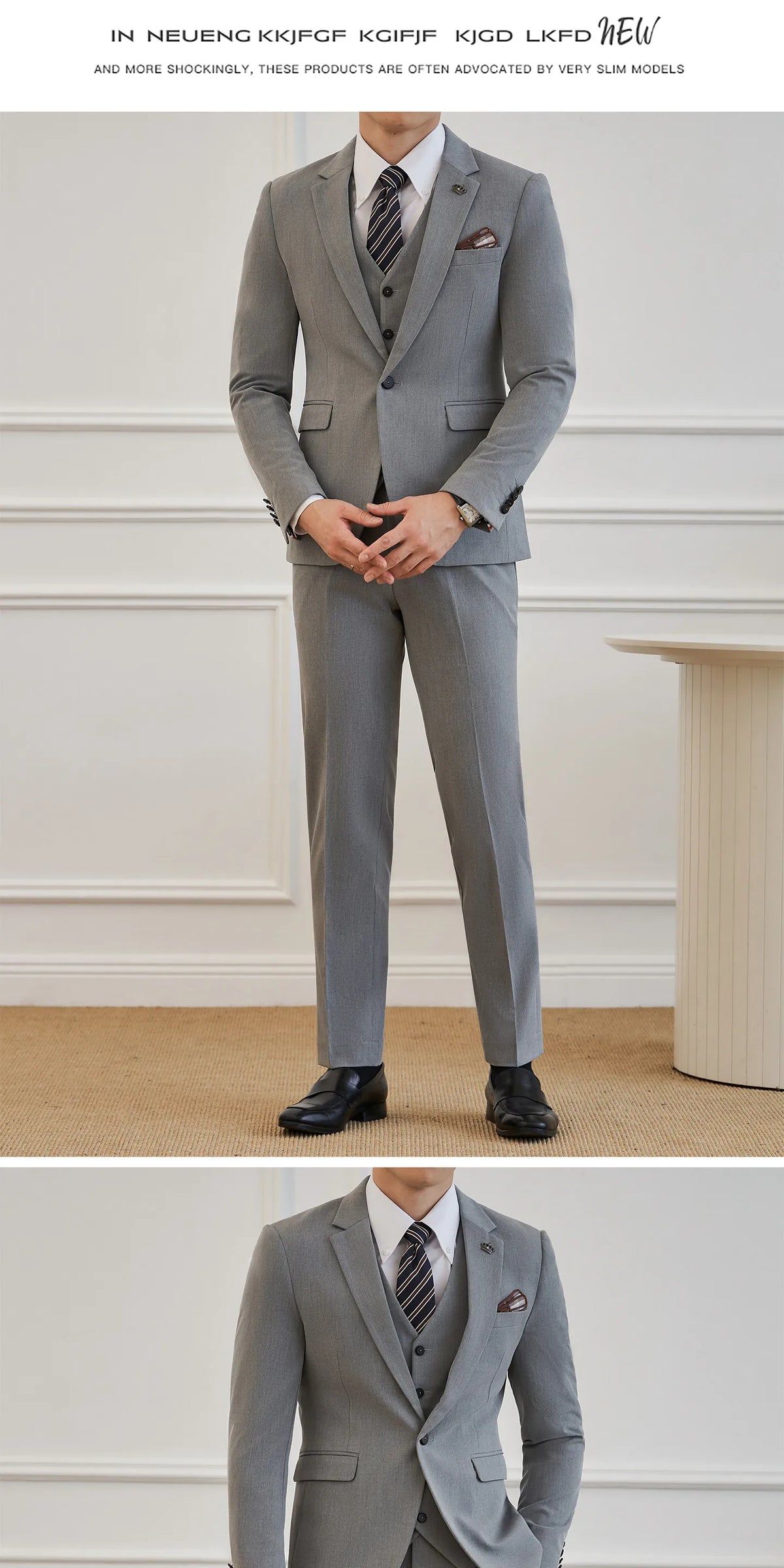 High Quality Elegant Single-Breasted Men Suit Fashion ltalian Style Slim High-end Business Groom Wedding Party Tuxedo 3/2 Pieces