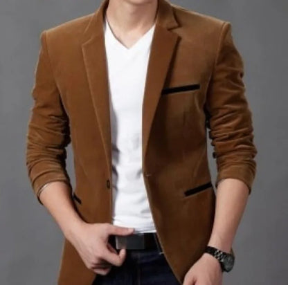 Men's Slim Fit Korean Style Blazer Autumn Winter Formal Suit Jacket Trendy Youth Business Casual Top